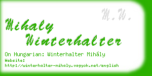 mihaly winterhalter business card
