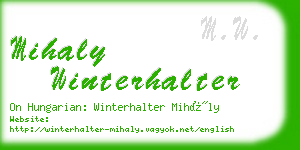 mihaly winterhalter business card